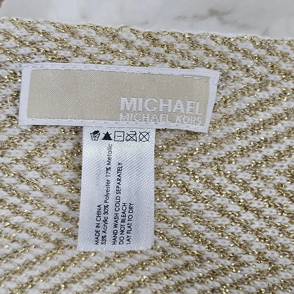 Michael Kors cream and gold scarf